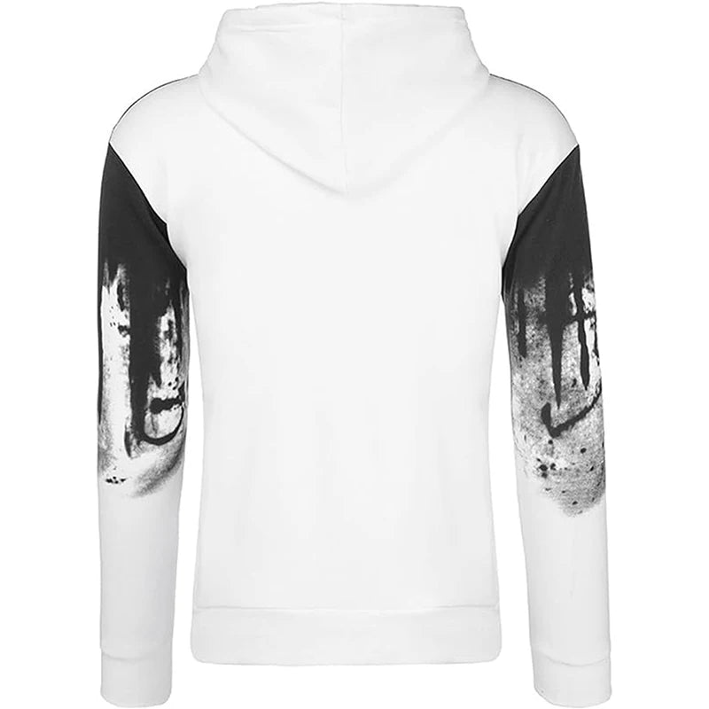 Men s  Hood Sweatshirt 3D Printed Long Sleeve Loose Hoodies with Kangaroo Pocket