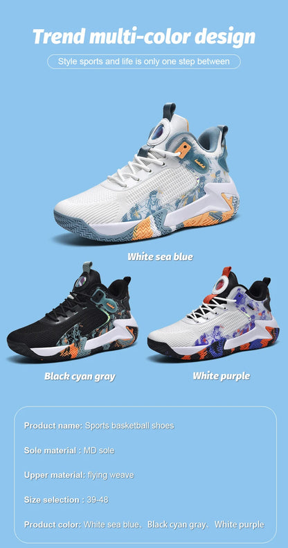 Men's basketball shoes walking and running shoes breathable and comfortable men's sports shoes trendy and fashionable basketball