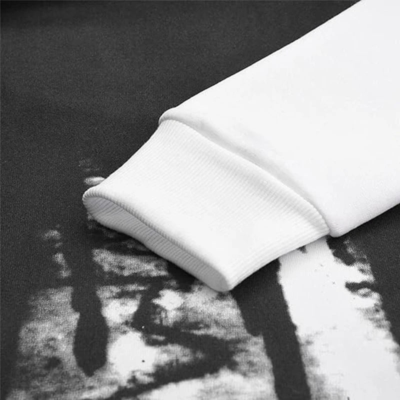 Men s  Hood Sweatshirt 3D Printed Long Sleeve Loose Hoodies with Kangaroo Pocket