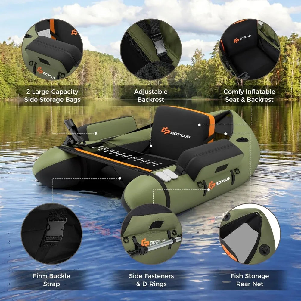 Inflatable Float Tube,  Pump,Storage Bag,Adjustable Straps,  350LBS Load Capacity