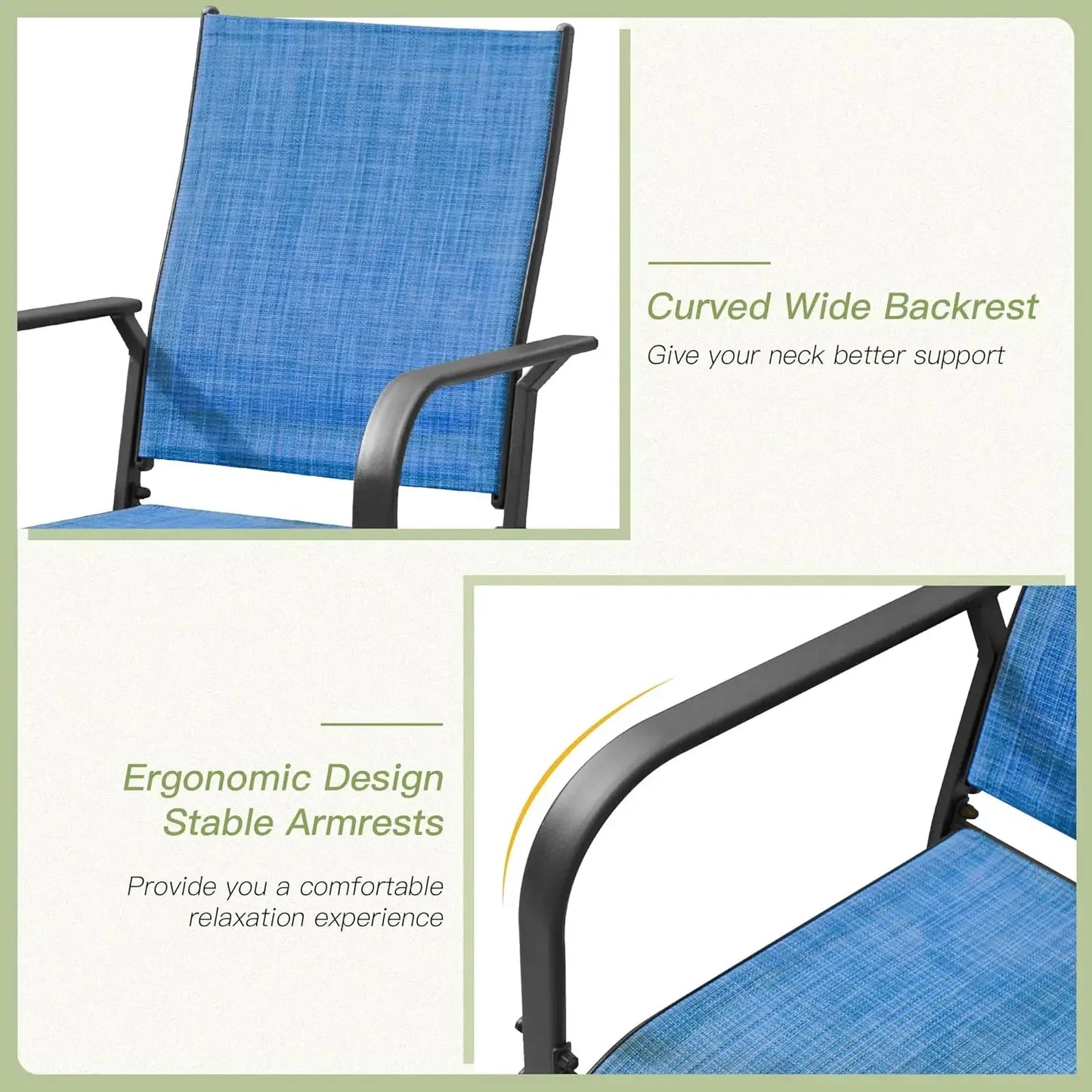 5 Pieces Patio Set, Outdoor Square Metal Dining Table with 4 Dining Chairs