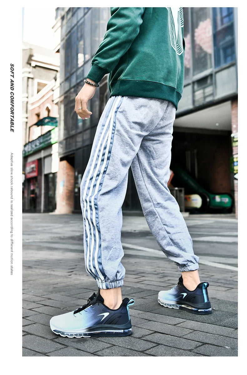 Men's shock-absorbing sports shoes, men's anti slip walking shoes, lightweight and breathable running shoes, sports and fitness