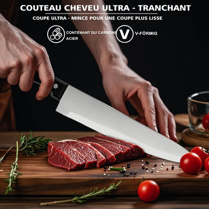 Full 15pcs Chef Knife Set Stainless Steel  with Scissors,Sharpening Rod,Solid Wood Holder Cooking Tool