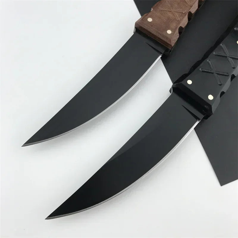 Straight Knife plating titanium craft blade Outdoor tactical hunting Camping Hiking