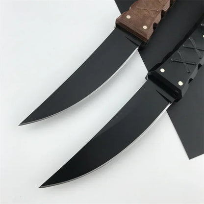 Straight Knife plating titanium craft blade Outdoor tactical hunting Camping Hiking