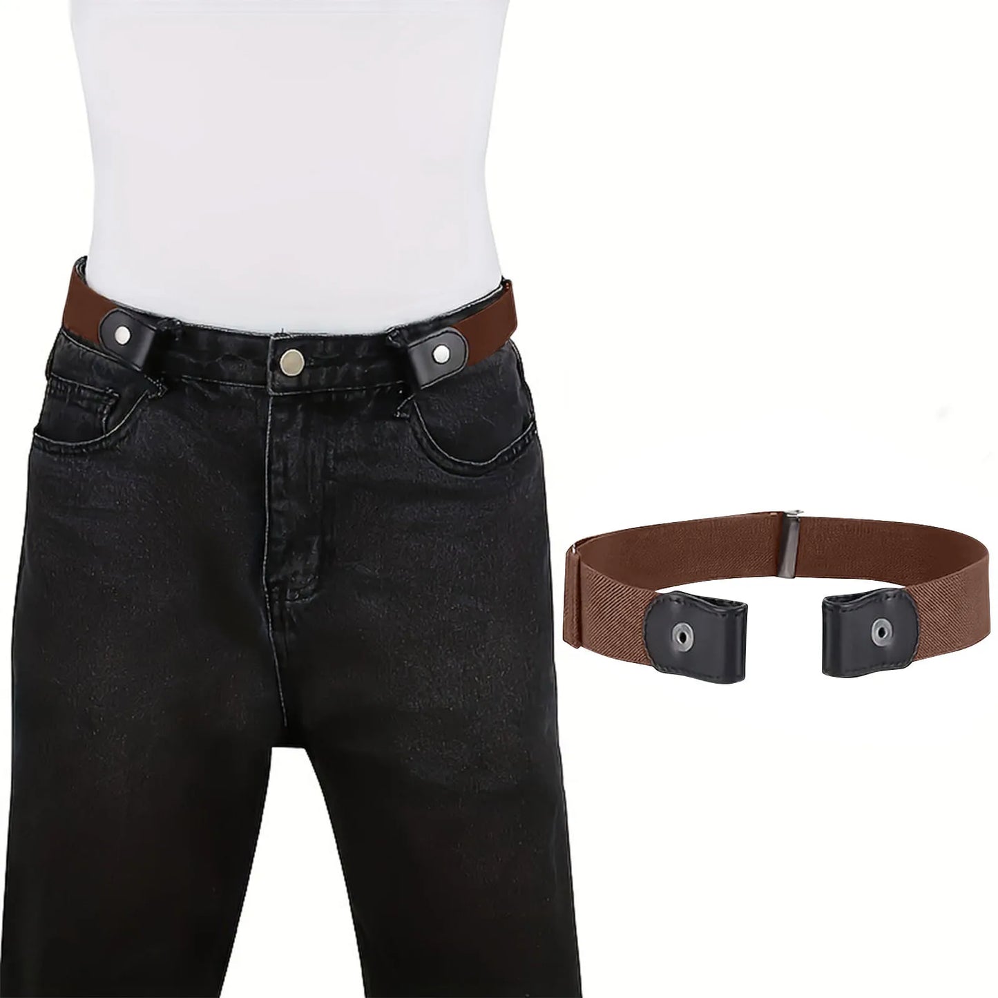 Elastic Belt Without Buckle Canvas Women Belt Stretch