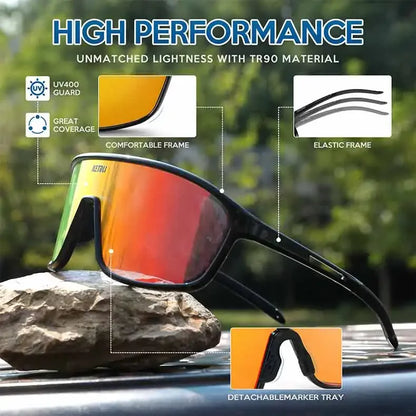 UV Protection Polarized  Cycling Glasses Windproof for Road Biking Anti-Fog Sports Sunglasses Men Women