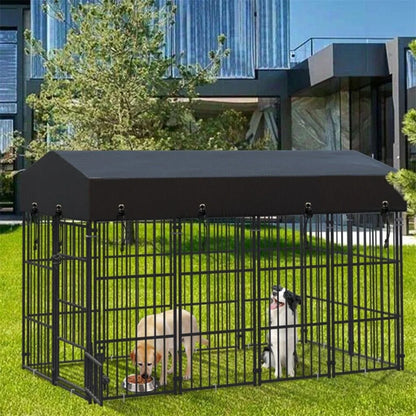 Heavy Duty Large Dog Kennel  Welded Metal Playpen  with Roof