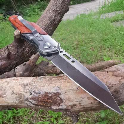 Compact Outdoor Survival Knife with 8CR15MOV Steel for Hunting, Camping