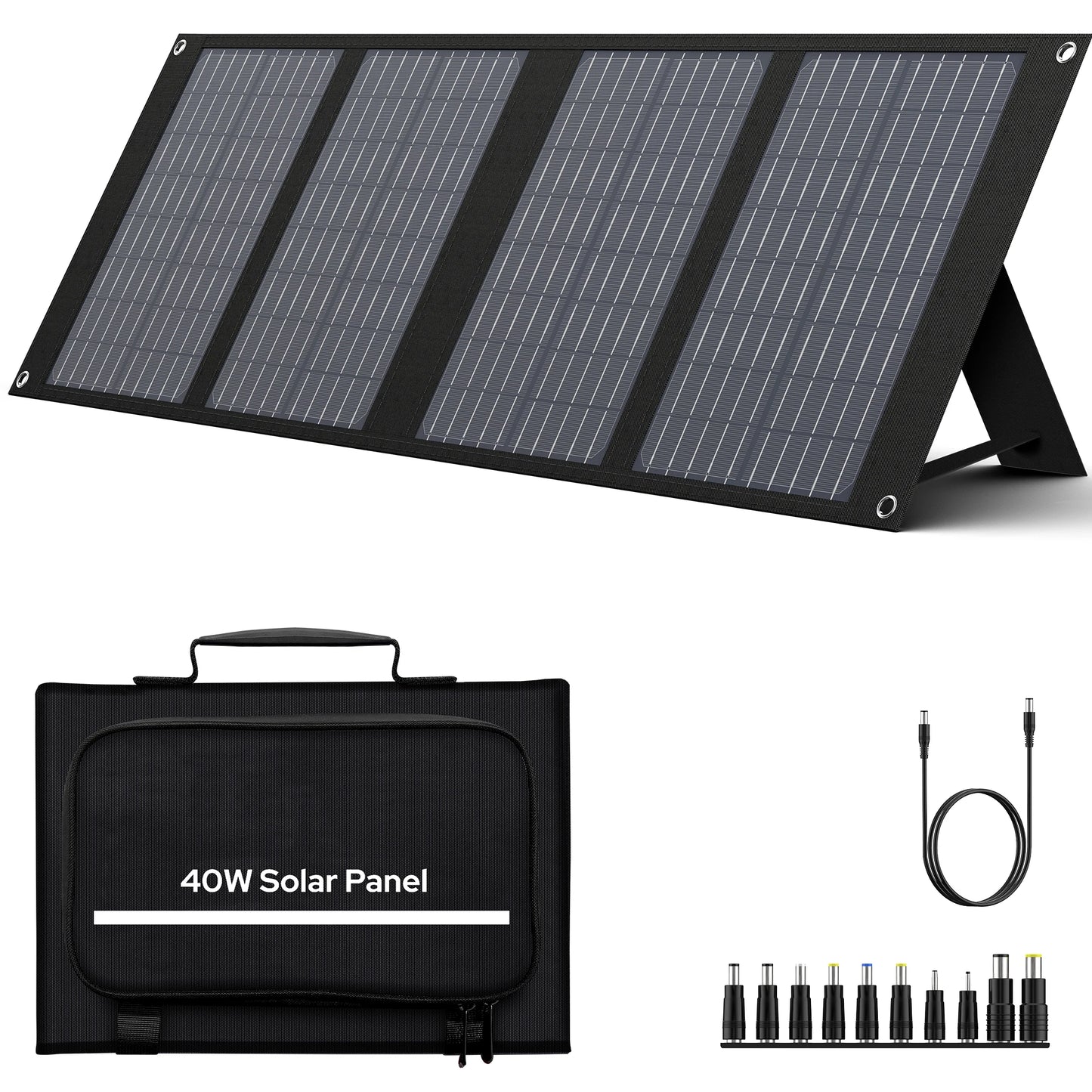 Foldable Solar Panel 100W/60W/40W Portable Waterproof Solar Charger with USB DC Output