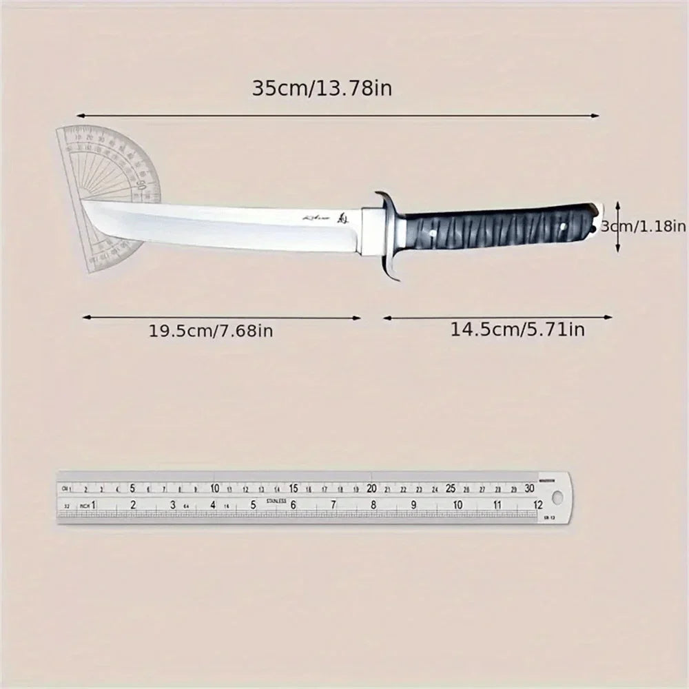 High hardness Large straight knife outdoor camping Portable tactical