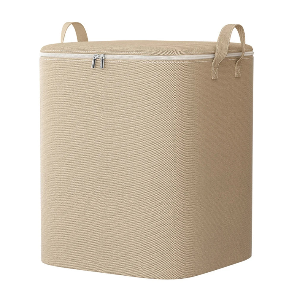 110/140L Clothes Storage Bag Foldable, with Zipper and Reinforced Handles for Clothing Comforter Blanket Bedding