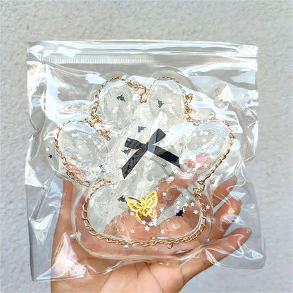 Jelly Glitter Cat Paw Stress Relief Decompression Toy Slow Rebound Pinch New Fidget Toy For Kids Adult Christmas Gifts