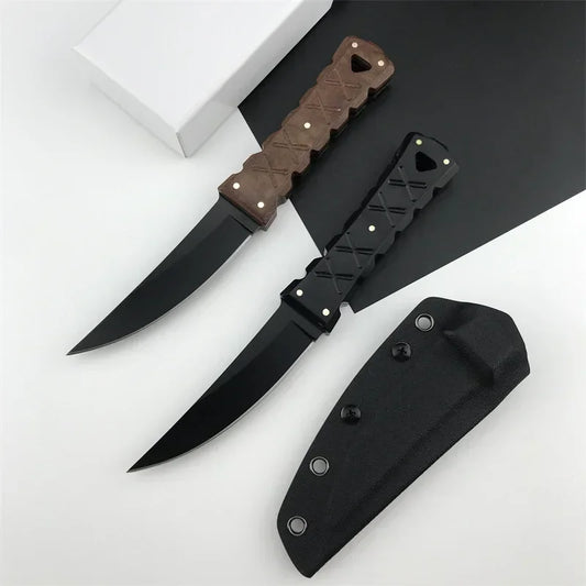 Straight Knife plating titanium craft blade Outdoor tactical hunting Camping Hiking