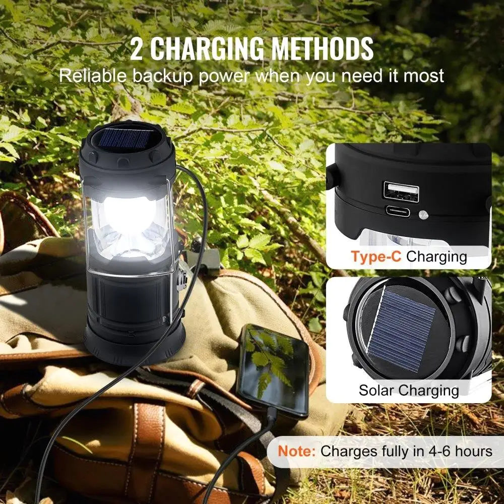 Portable Rechargeable LED Camping Lanterns Battery Bank Set of 4 Outdoor Lights
