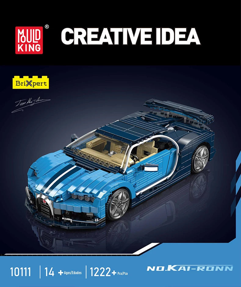 Technical Car Toys Blue Sport Racing Car Building Block Assembly Car Brick Set Kids Christmas Gifts