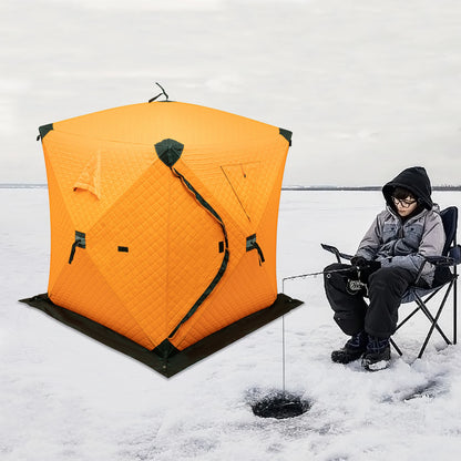 Insulated Ice Fishing Tent Portable Thermal Shelter Windproof Tent Freestanding for 1-2 People