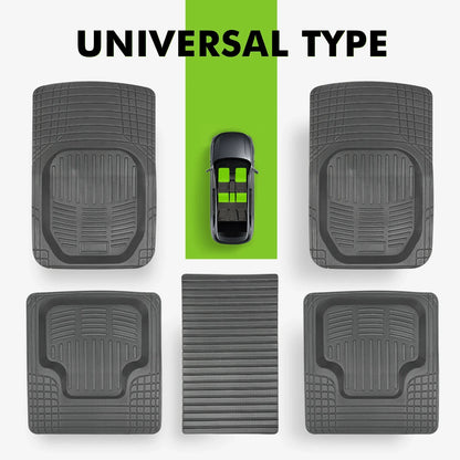 5pcs Universal Auto Car Floor Mats All-Weather Waterproof Tray Mat Interior Accessories