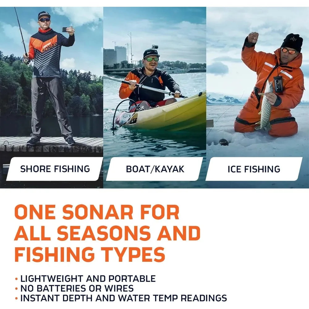 Portable Fish Finder and Depth Finder for Kayaks, Boats and Ice Fishing with GPS Enabled