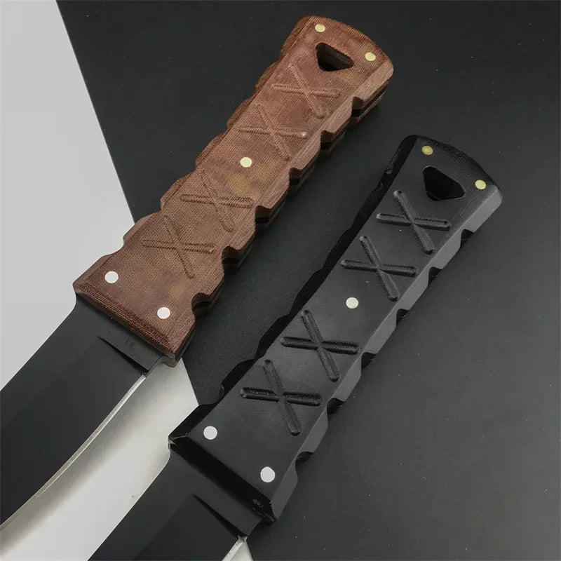 Straight Knife plating titanium craft blade Outdoor tactical hunting Camping Hiking