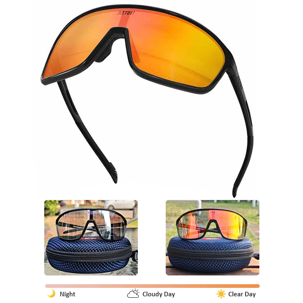 UV Protection Polarized  Cycling Glasses Windproof for Road Biking Anti-Fog Sports Sunglasses Men Women
