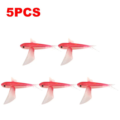1-10PCS Fishing Lure Bait Soft Bait Tuna Lures Pink Trolling Bird Shaped Teaser For Fishing Tackle