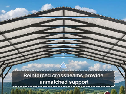 20x20/20x30/20x40FT Metal Carport with Enhanced Base Outdoor Heavy Duty Galvanized Car Shelter