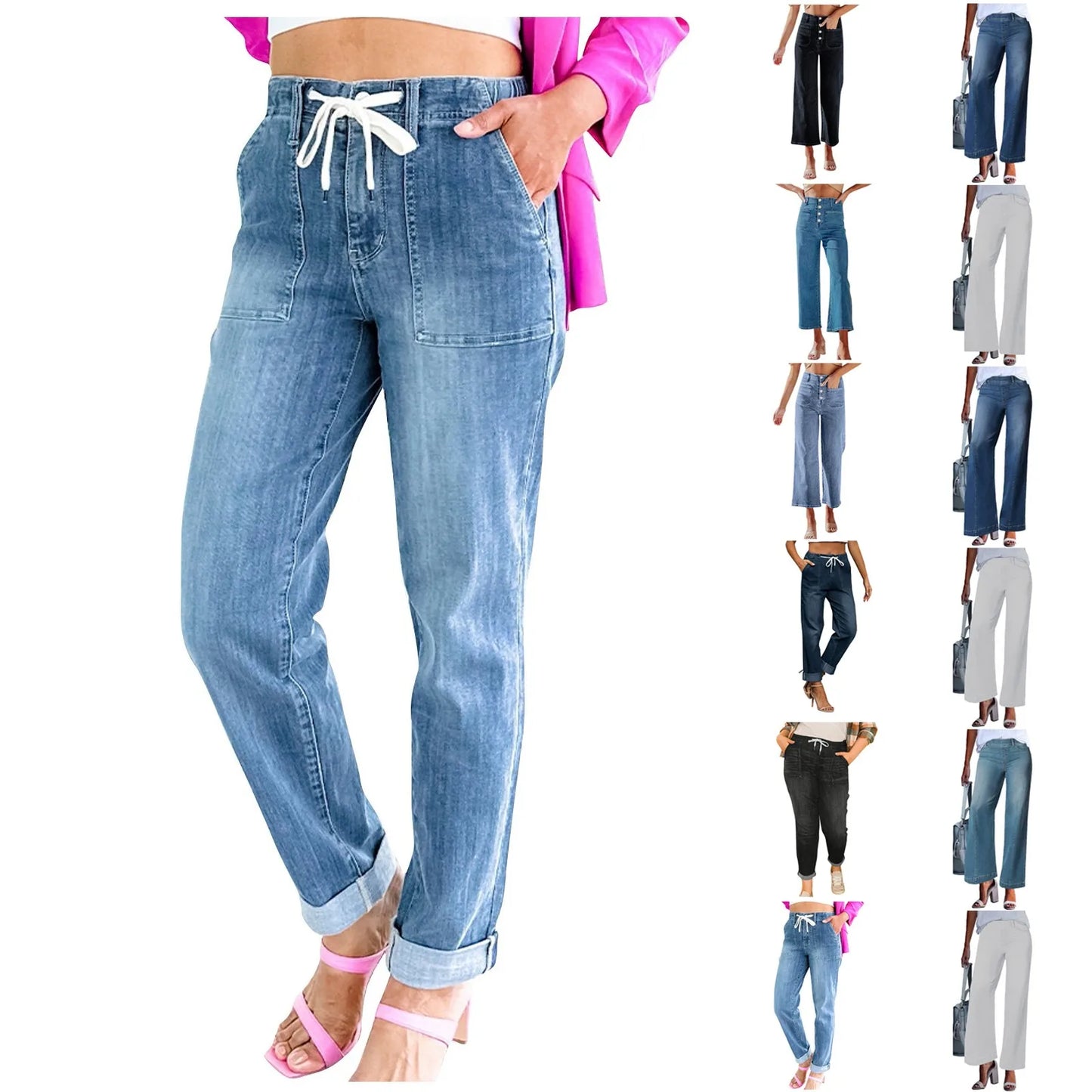 Women's Push Up Elastic Skinny Jeans Slim Fit Pants For Women Sweatpants Fashion Denim Pants Trousers