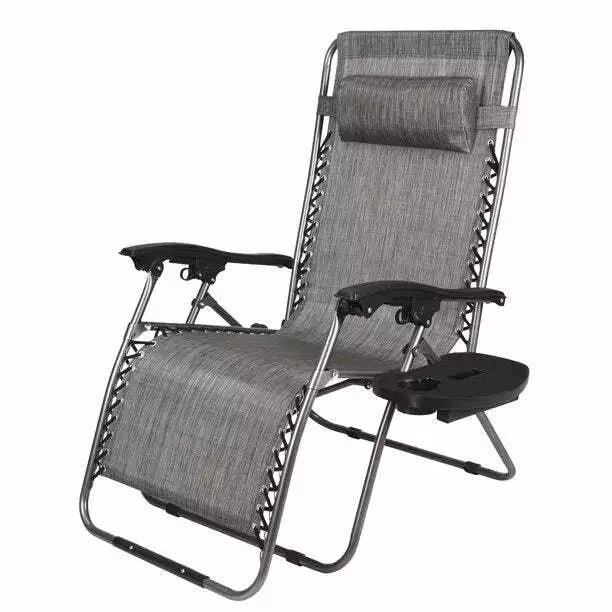 Zero Gravity Chair, Folding Outdoor Patio Lounge Recliner w/ Cup Holder