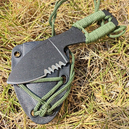 Outdoor Camping Knife - 5.1" Semi-Serrated EDC Blade, Lightweight