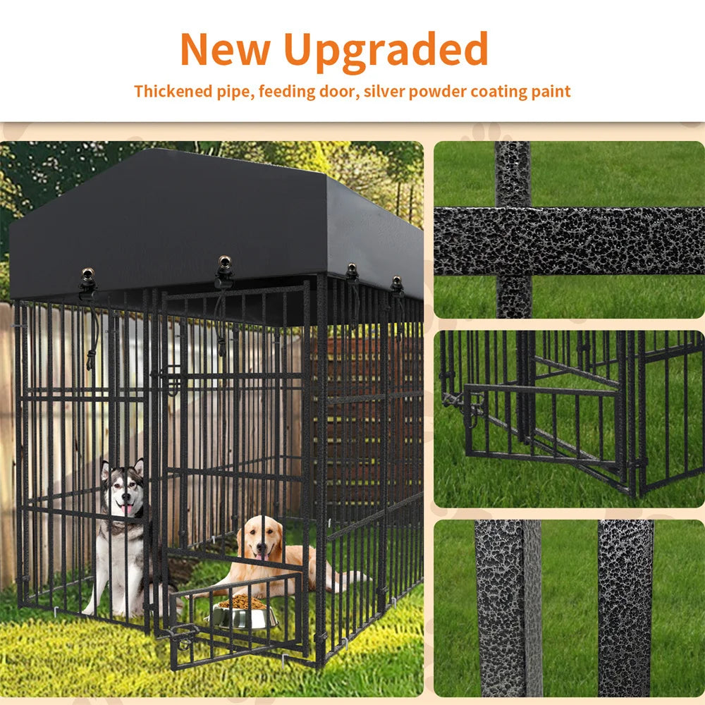 Heavy Duty Large Dog Kennel  Welded Metal Playpen  with Roof
