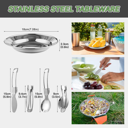 Outdoor Camping Pot Set Portable Aluminum Cookware backpacking cookware