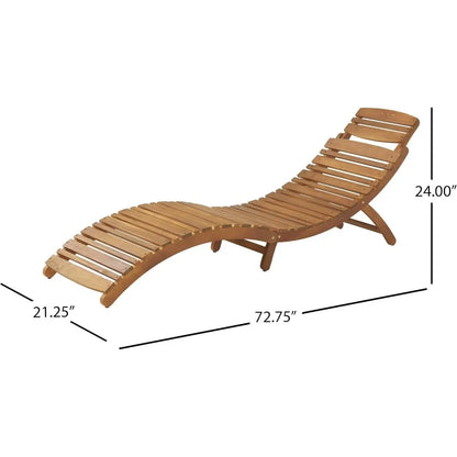 Wood Outdoor Chaise Lounge Set  2-Piece, Natural Yellow
