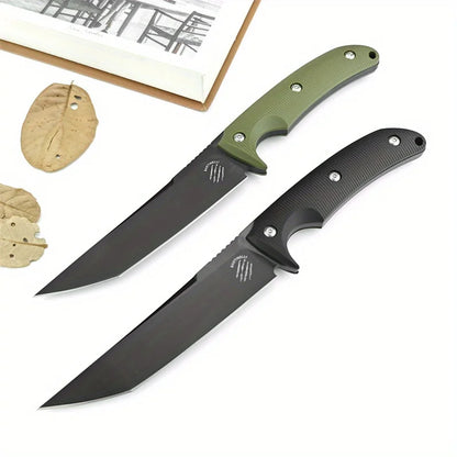 High Hardness Large Straight Knife  Steel Blade Handle Outdoor Camping  Hunting Knife Wilderness Tool