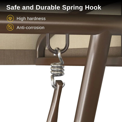 2-Person Outdoor Patio Swing with Adjustable Canopy, Comfortable and Breathable Seats, Independent Swing