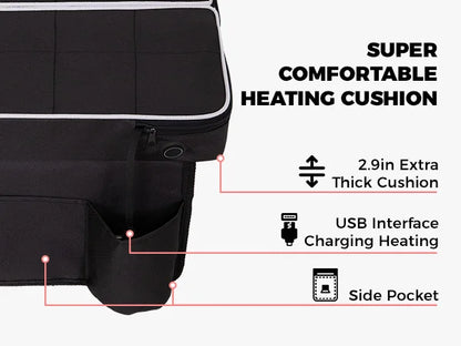Heated Seat Cushion Seat, 3 Heating Levels, Foldable and Removable, Quick Heating