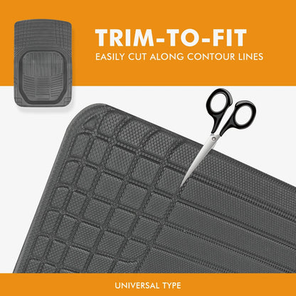 5pcs Universal Auto Car Floor Mats All-Weather Waterproof Tray Mat Interior Accessories