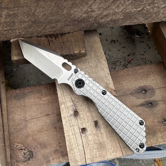 Folding Knife  Steel Blade Titanium Alloy Handle Outdoor Camping Hunting Knife