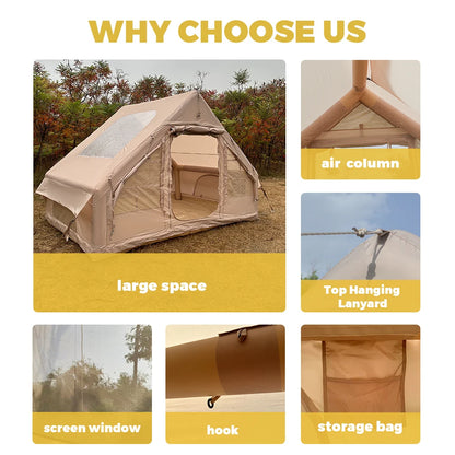 Inflatable Tents, Luxury Camping Tents, With Stove Plug, 4/6/8 Person Family