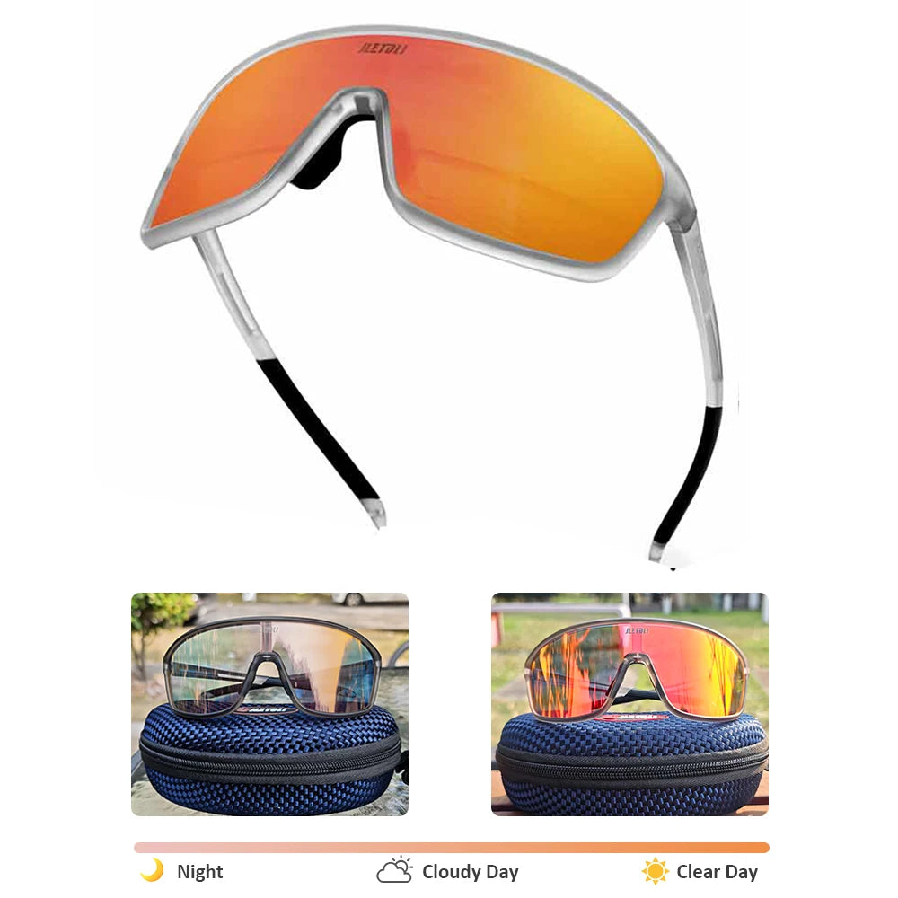 UV Protection Polarized  Cycling Glasses Windproof for Road Biking Anti-Fog Sports Sunglasses Men Women