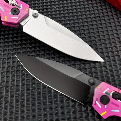 Pocket Knife D2 Steel G10 Handle, Outdoor Camping Survival Rock Climbing Adventure