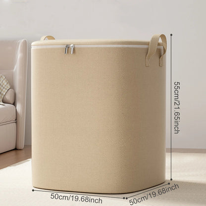 110/140L Clothes Storage Bag Foldable, with Zipper and Reinforced Handles for Clothing Comforter Blanket Bedding