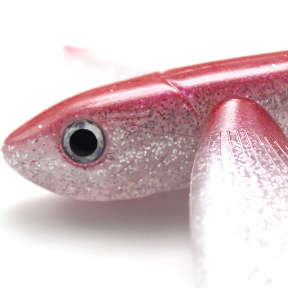 1-10PCS Fishing Lure Bait Soft Bait Tuna Lures Pink Trolling Bird Shaped Teaser For Fishing Tackle