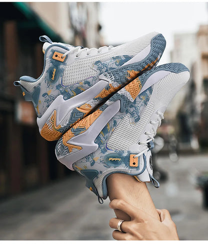 Men's basketball shoes walking and running shoes breathable and comfortable men's sports shoes trendy and fashionable basketball