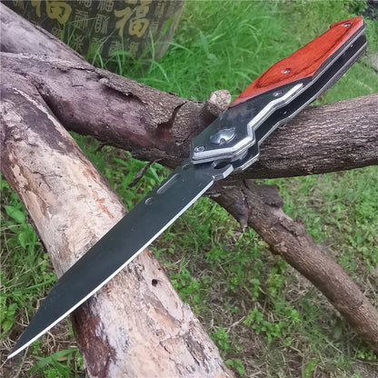 Compact Outdoor Survival Knife with 8CR15MOV Steel for Hunting, Camping