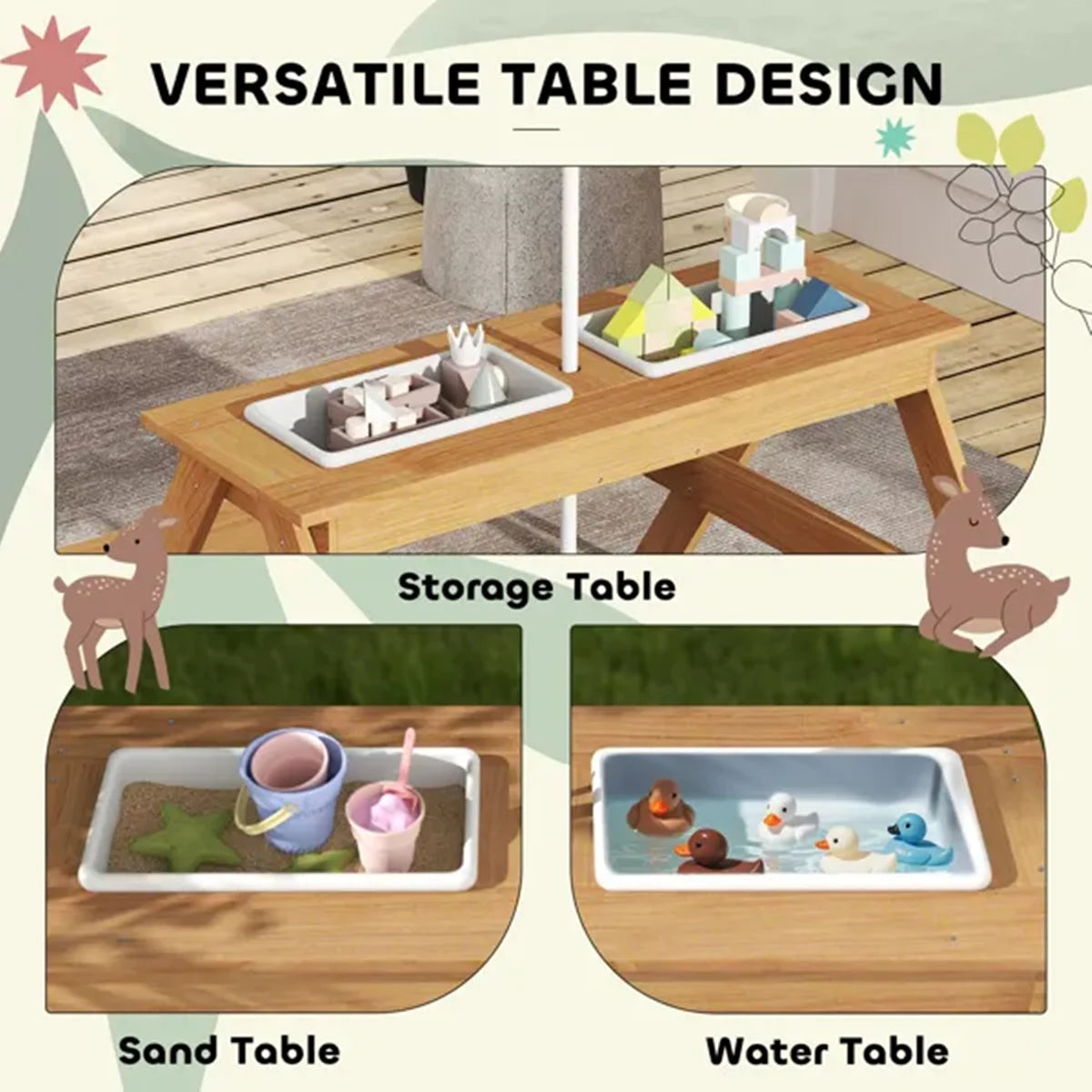 Wooden Outdoor Kids Picnic Table