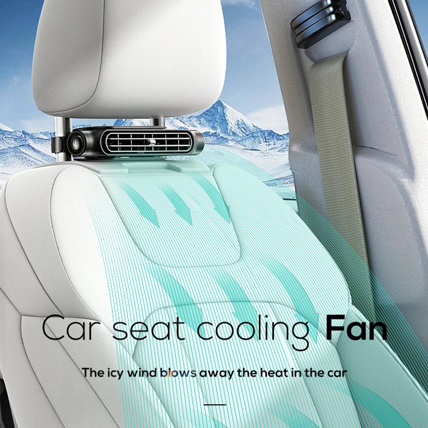 Car Seat Back Cooling Fan Auto Front Rear Seat Headrest 3 Speed Adjustable Car Interior Accessories
