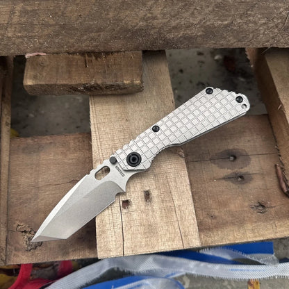 Folding Knife  Steel Blade Titanium Alloy Handle Outdoor Camping Hunting Knife