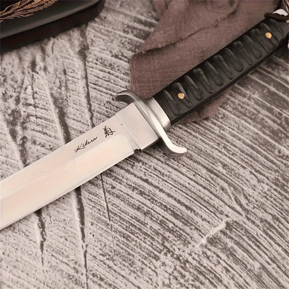 High hardness Large straight knife outdoor camping Portable tactical