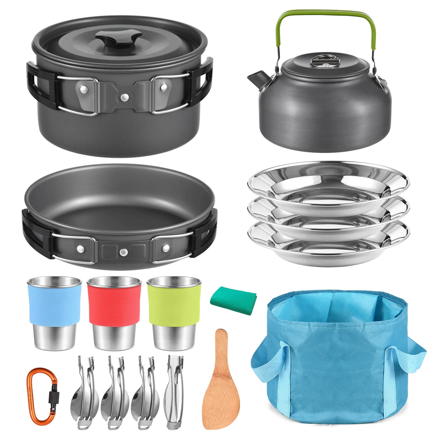 Outdoor Camping Pot Set Portable Aluminum Cookware backpacking cookware